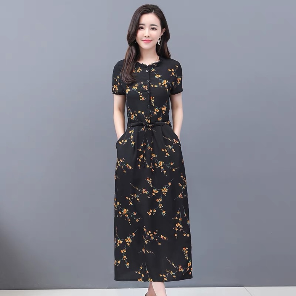 Black & Yellow Floral dress